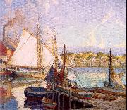 Mulhaupt, Frederick John Summer, Gloucester Harbor oil painting on canvas